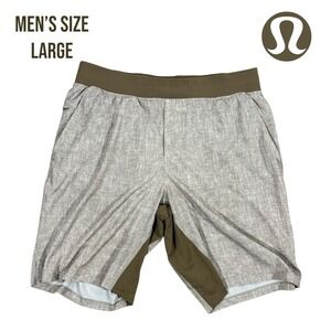 Lululemon Pace Breaker Shorts‎ Men's Size L Heather Tan 9" Inseam Unlined Train